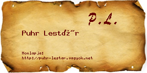 Puhr Lestár névjegykártya